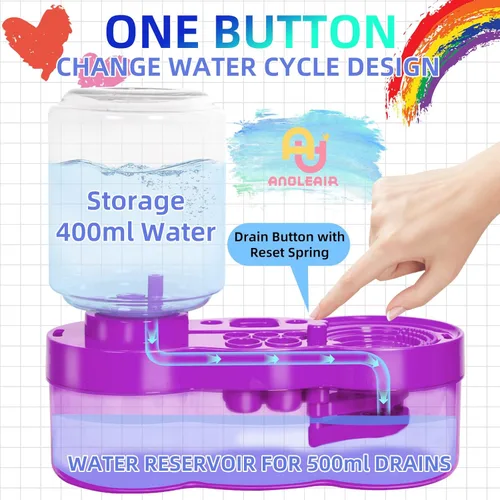 Miniatura 2 de Paint Brush Cleaner with Paint Tray, Upgraded 6-in-1 Painting Washer with Drain and Brush Holder, Water Circulation Painting Supplies for Acrylic
