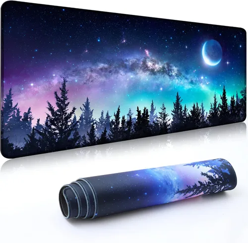 Miniatura 12 de Alfombrilla de Escritorio, Alfombrilla Grande para Ratón 35''×15.6'' XXL Extendida para Gaming con Base Antideslizante Bordes Cosidos Alfombrilla