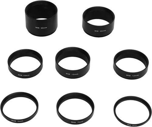 Miniatura 6 de Juego de tubos de extensión para telescopio, 8 piezas M48X0.75 Kit de tubo de extensión de longitud focal 3 5 7 10 12 15 20 1.181 in anillo
