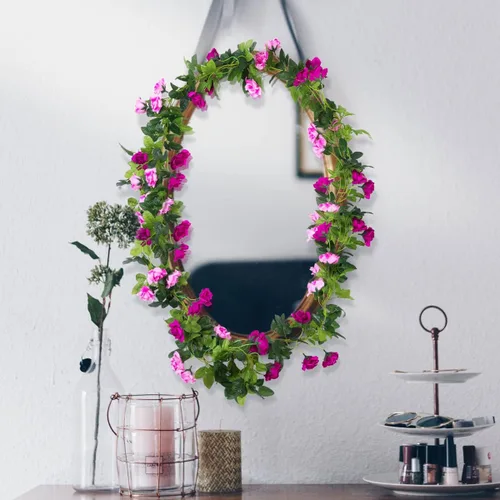 Miniatura 5 de Kisflower 3 guirnaldas de flores artificiales de 23.7 pies, enredaderas falsas de seda para decoración de arco de boda, habitación, fiesta, hogar