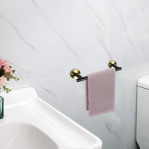Miniatura 9 de NearMoon - Barra para toallas de baño, soporte de toalla de ducha de acero inoxidable grueso para baño, montado en la pared, longitud total de 12