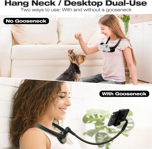 Miniatura 2 de Soporte para teléfono celular, soporte para teléfono celular de cuello, soporte de teléfono flexible de cuello de cisne sin manos para cama, soporte