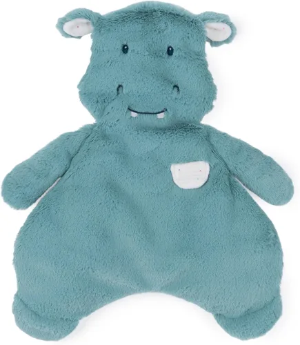 GUND Baby Oh So Snuggly Hippo Lovey, manta de felpa suave prémium para bebés y recién nacidos, color verde azulado Manta para recién nacido 14"