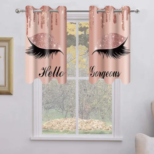 Miniatura 16 de Hello Gorgeous - Cortina de pestañas de unicornio, para oscurecer la habitación, con aislamiento térmico, con ojales, para decoración de dormitorio