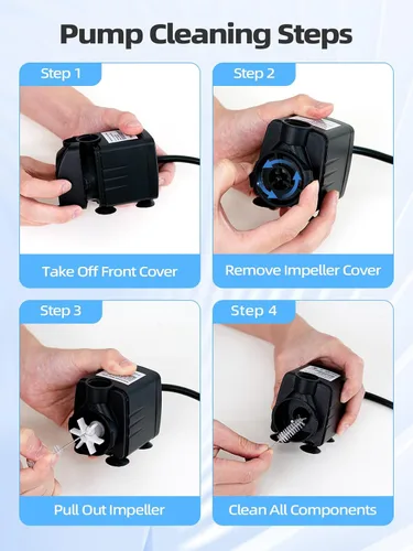 Miniatura 9 de Bomba de agua sumergible de 400 GPH (1500 L/H, 25 W), bomba de fuente de agua ultra silenciosa con elevación de 6.56 pies y manguera de 6.5 pies, 3