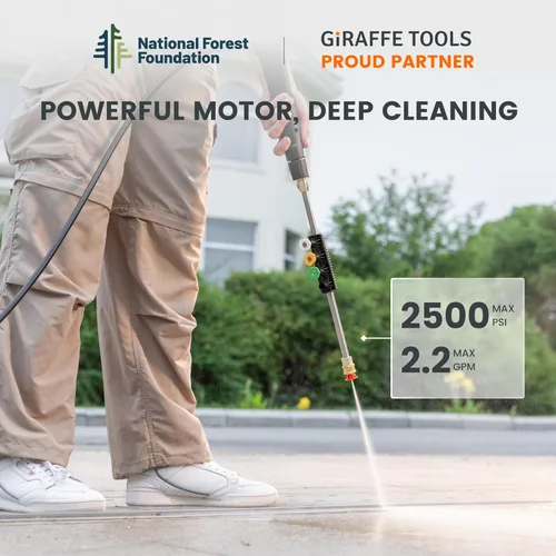 Miniatura 11 de Giraffe Tools Grandfalls - Lavadora a presión retráctil G20, 2500 PSI 2.2 GPM, lavadora a presión montada en la pared de 180°, retracción automática