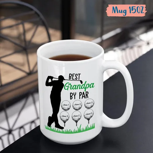 Miniatura 5 de Taza de café personalizada para el mejor abuelo por par, regalo para abuelo, tazas de abuelo, tazas personalizadas para abuelo con nombres de niños