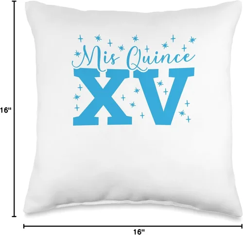 Miniatura 4 de 15 Birthday Quinceanera Gifts Sweet 15 Mexican Birthday Party Quinceanera Mis Quince Años - Almohada de 16 x 16 pulgadas, multicolor