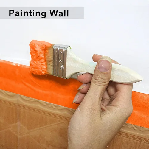 Miniatura 7 de BOMEI PACK Cinta adhesiva para pintores naranja de 2 pulgadas, cinta de enmascaramiento adhesiva naranja mediana de 2 pulgadas x 55 yardas