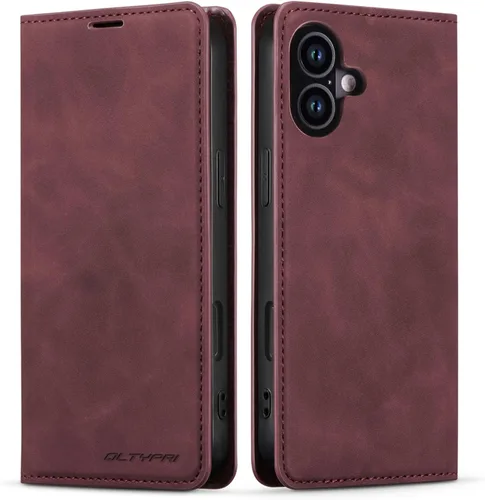 Miniatura 61 de QLTYPRI Funda para iPhone Air, Funda de piel sintética premium TPU parachoques con tarjetero Kickstand adsorción magnética oculta a prueba de golpes