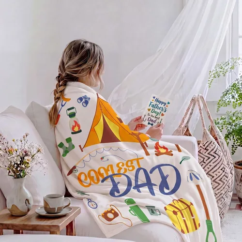 Miniatura 6 de Manta Geniospin para papá, regalo de cumpleaños de hija o hijo, manta querida para papá para Navidad, manta de franela súper suave para sofá, cama
