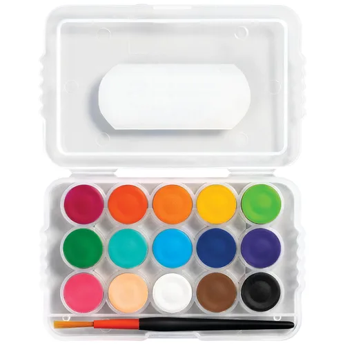 Miniatura 2 de Prang - Juego de acuarelas mini, (paquete grande de 24) bandeja de paleta y pincel, 15 colores surtidos, recuerdos para fiestas de arte, premios