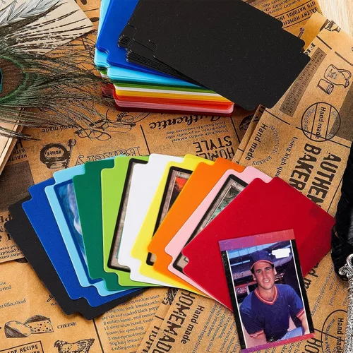 Miniatura 6 de 50 separadores de tarjetas intercambiables de plástico, separador esmerilado con pestañas, vertical estándar compatible con Games Sports TCG, 2.7 x