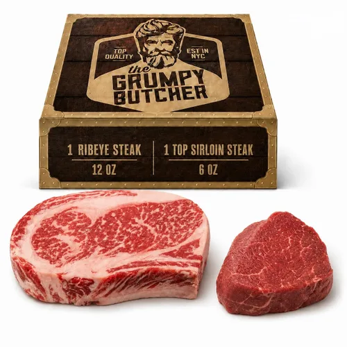 Miniatura 8 de Cesta de regalo Gourmet Butcher 6 cortes de carne de primera calidad – 4 solomillo superior y 2 filete miñón grande alimentado con pasto – Caja