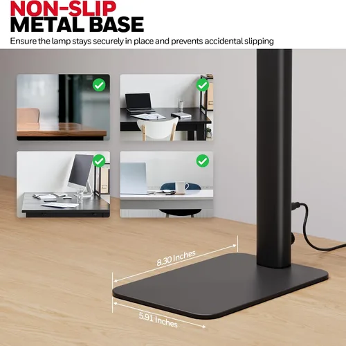 Miniatura 7 de Lámpara de escritorio LED Honeywell con base - HJ1BK Sunturalux lámpara de escritorio de arquitecto para cuidar los ojos para oficina en casa, luz