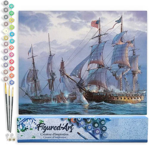 Miniatura 90 de Figured'Art - Juego de pintura por números, lienzo enrollado sin marco, para manualidades, para adultos, 16 x 20 pulgadas, jarrón de peonías