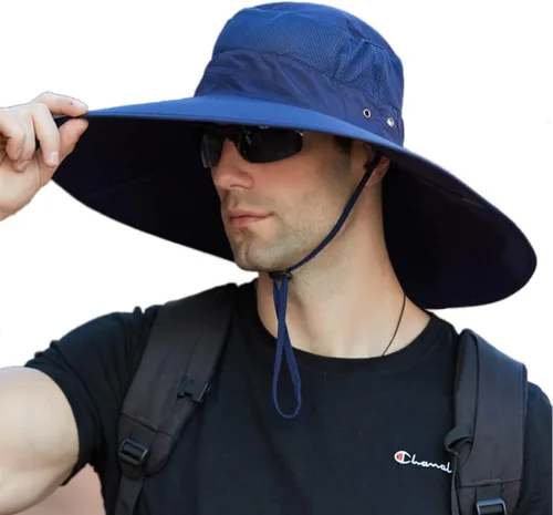 Miniatura 7 de Leotruny Sombrero de pescador de ala súper ancha UPF50+ sombrero impermeable para pesca, senderismo, camping