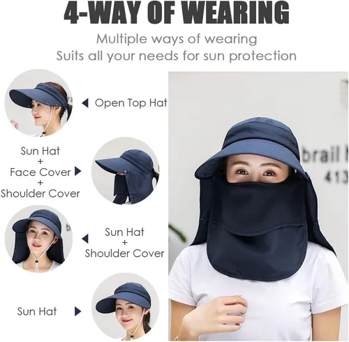 Miniatura 3 de Sombrero de ala ancha – Multifuncional UPF 50 protección cubo pesca sombrero sombrero gorra Rosa