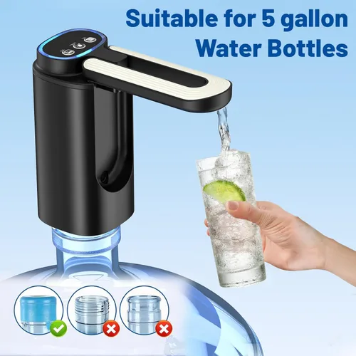 Miniatura 5 de Boquilla plegable de 3 modos, dispensador de agua de 5 galones, bomba de botella de agua para 5 galones, dispensador de jarra de agua eléctrico