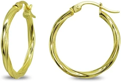 Miniatura 5 de Pendientes de aro redondos de plata de ley para mujeres y niñas (0.079 x 0.591in 50 mm de diámetro)