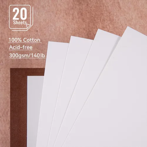 Miniatura 2 de Libro de bocetos de acuarela Lightwish, 100% algodón, diario de acuarela sin ácidos, papel de acuarela a presión caliente de 300 g/m²/140 libras