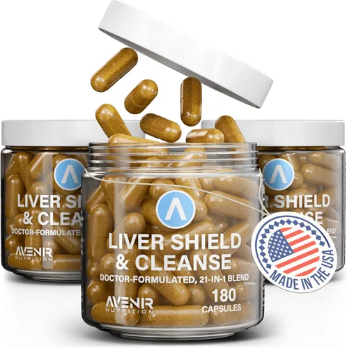 Avenir Nutrition Liver Shield & Cleanse | Suplemento de desintoxicación y reparación de limpieza hepática a base de hierbas | Suplementos de