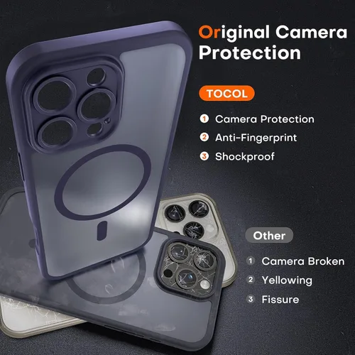 Miniatura 786 de TOCOL Funda para iPhone 11, compatible con Magsafe, protección completa de cámara, imanes integrados, protección contra caídas, funda translúcida