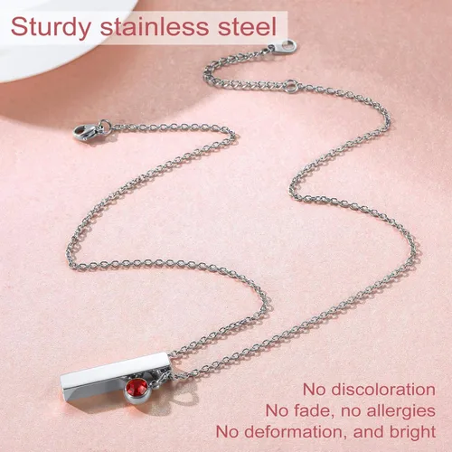 Miniatura 245 de FindChic Collares personalizados con urna para cenizas, barra vertical, gato, luna, reloj de arena, garra de perro, acero inoxidable, chapado en oro