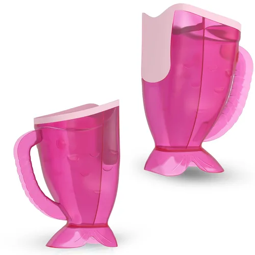 Vaso de enjuague rosa para bebé y cubo de baño, sin desgarros, no tóxico, sin BPA, accesorio para niños de todas las edades, proporciona un baño Azul