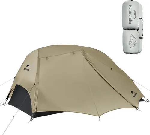 Naturehike - Tienda de campaña para 2 personas con doble toldo ultraligero de nailon de doble capa impermeable para camping, festivales, patio