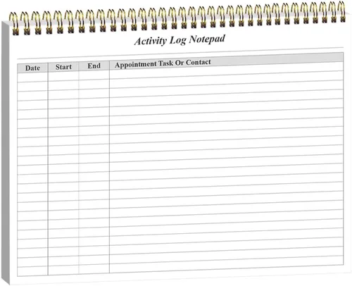 Getvow Cuaderno de Registro de Actividades - Libro de Registro de Actividades en Espiral para Trabajo de Negocios, Cuaderno de Lista de Tareas