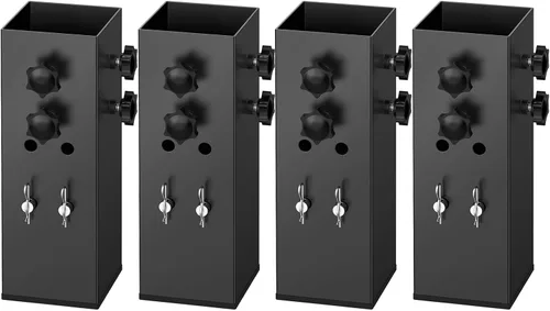 Miniatura 9 de Up Grade - Paquete de 4 elevadores de cama de acero al carbono de 2.4 pulgadas de diámetro para marco de cama cuadrado de madera, mesa ajustable a