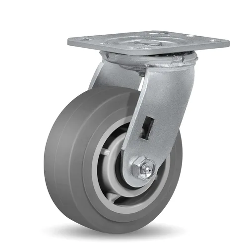 Miniatura 25 de Ruedas giratorias de alta resistencia 4x2, ruedas industriales, ruedas de goma (banda de rodadura plana), juego de 1 con capacidad de hasta 450