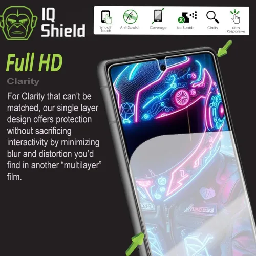 Miniatura 6 de IQShield Paquete de 2 protectores de pantalla para Google Pixel 7, fácil instalación, antiarañazos, antiburbujas, película de TPU transparente