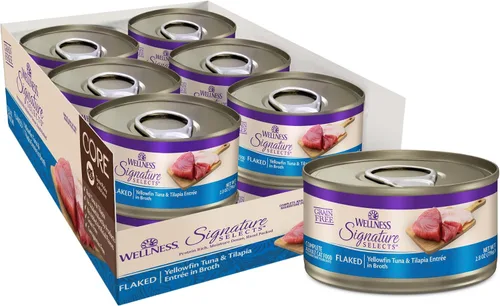 Miniatura 36 de Wellness CORE Signature Selects - Alimento húmedo enlatado triturado para gatos adultos, natural, rico en proteínas, sin granos, receta de entrada
