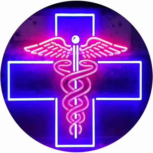 Miniatura 11 de ADVPRO Medical Cross Dispensary Snake Dual Color LED Neon Sign Azul y Rojo 12 x 8 pulgadas st6s32-i3901-br