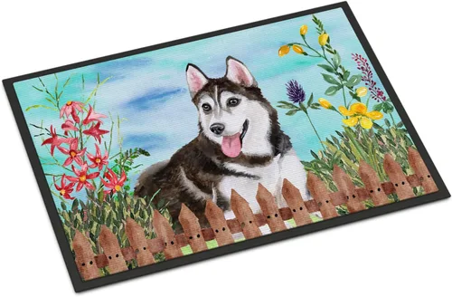 Miniatura 133 de Caroline's Treasures CK1311MAT Cavalier Spaniel Poinsettas - Felpudo de 18 x 27 pulgadas, tapete para puerta delantera, interior y exterior