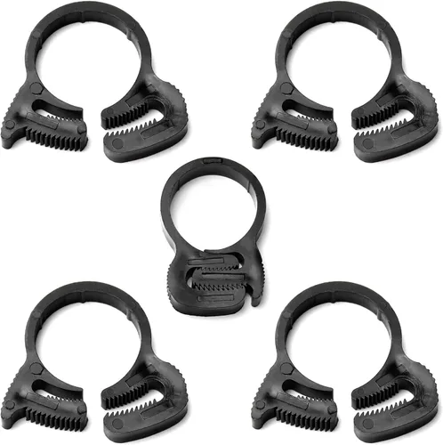 Miniatura 10 de Abrazaderas de manguera de agarre de 0.484-0.559 in de nailon ajustable de plástico resistente rápido doble agarre para fontanería, aplicaciones