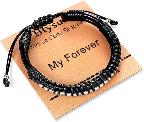 Miniatura 73 de Regalos inspiradores para hombres, pulseras con código morse, pulseras para hombre, regalos de graduación para él, Día del Padre, pulsera de cuero