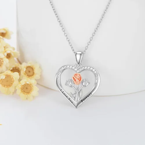 Miniatura 5 de WINNICACA Collares de plata de ley para mujeres y niñas, tulipanes, girasol, rosa, loto, margarita, colibrí, cardenal rojo, búho, joyería de regalo