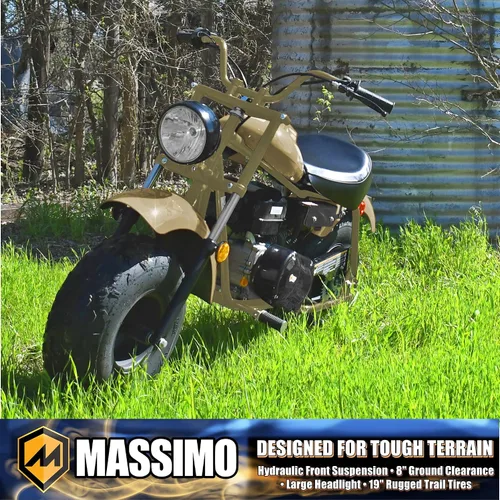 Miniatura 6 de Massimo Motor Warrior200 196CC Motor Super Size Mini Moto Trail Bike MX Street para niños y adultos Neumáticos anchos Motocicleta Powersport