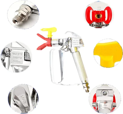 Miniatura 2 de Pistola pulverizadora de alta presión de 3600 PSI con junta giratoria de 517 puntas, pistola de pintura sin aire para rociar en paredes, muebles
