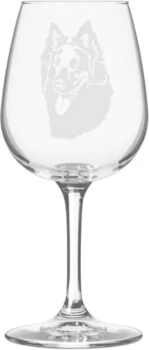 Miniatura 110 de Copa de vino de 12.75 onzas con diseño de perro grabado