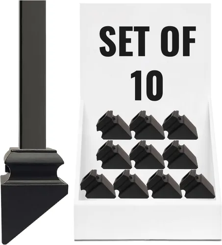 Miniatura 18 de Base plana para balaustrés delgada - para balaustres cuadrados de hierro de 1/2 pulgada - Juego de 10 (Negro satinado) - DH-SS2