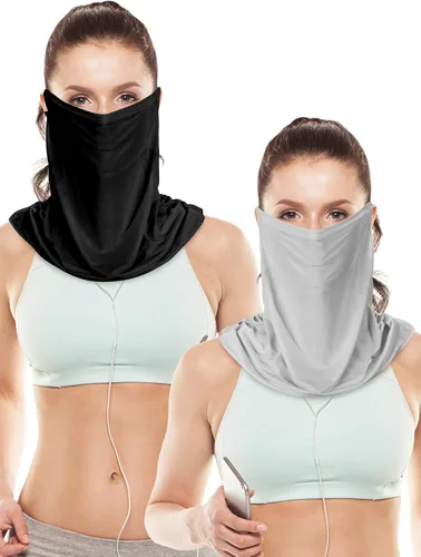2 unidades unisex de protección solar para mujer, protección UV, bufanda facial para actividades al aire libre de verano