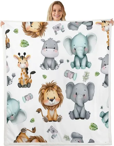Miniatura 16 de Erosebridal - Mantas de bebé unisex para niños y niñas, mantas de guardería de animales de granja de minky 40x50, manta sherpa con diseño de tractor