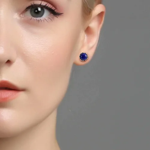 Miniatura 5 de Jeeless - Pulsera de plata de ley 925 con diseño de lirio del valle + pendientes de lapislázuli con diseño de corona para mujer