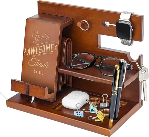 Miniatura 9 de awofer Estación de acoplamiento de madera personalizada para teléfono, versículo bíblico personalizado, regalos religiosos para hombres, múltiples
