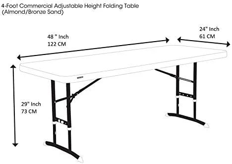 Miniatura 7 de BEEKAY Mantel rectangular ajustable de 4 pies, color azul real, de 48 x 24 pulgadas, con caballete de poliéster, tela lavable, para bodas