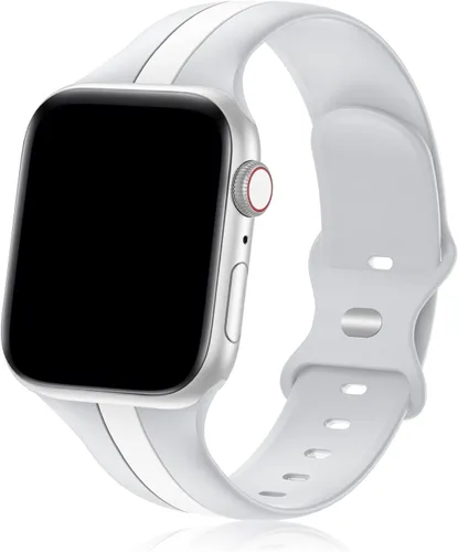 Miniatura 16 de Seizehe - Banda deportiva de diseño compatible con Apple Watch de 38/40/41/42/44/45/46/49 mm, unisex, correa de silicona suave para Apple Watch